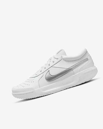 Nike Court Zoom Lite 3 Blancos Metal Plateados | MX 4684